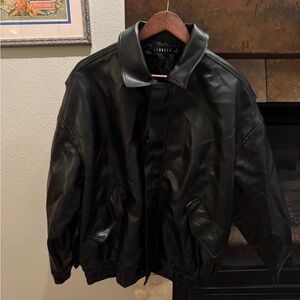 Lioness Black Faux Leather Bomber Jacket